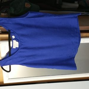 Vintage 100% silk Royal blue tank size large